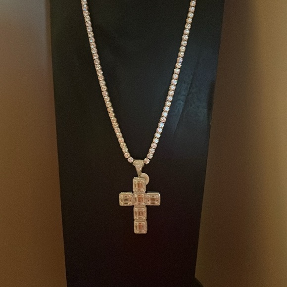 Sterling silver tennis chain set with pendant piece - Picture 5 of 10